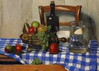 Felix Vallotton - Still Life with Blue Checkered Tablecloth